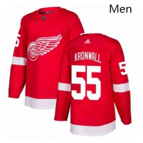 Mens Adidas Detroit Red Wings 55 Niklas Kronwall Authentic Red Home NHL Jersey